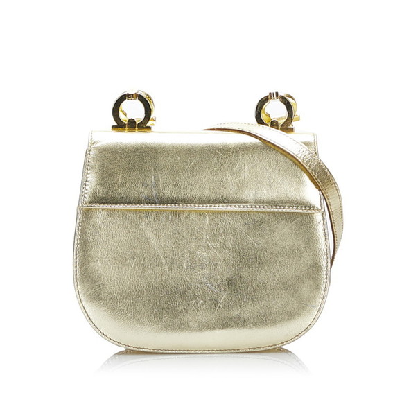 Salvatore Ferragamo Handbags - SALVATORE FERRAGAMO Gancini Shoulder Bag P213151 Gold Leather Ladies